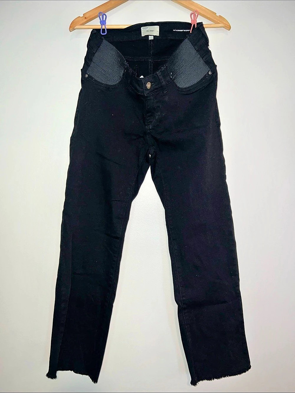 DL1961 Maternity Vintage Straight Black Straight Leg Jeans Waist 27